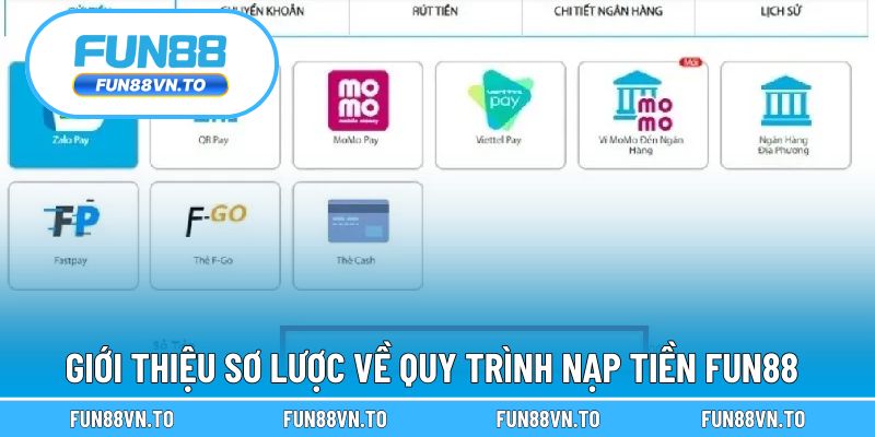 Giới thiệu sơ lược về quy trình nạp tiền FUN88
